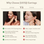 JIAYIQI Minimalist 925 Sterling Silver Stud Earrings Set, 14K Gold Plated Hypoallergenic Tiny Bar Dot Heart Star Studs for Women & Men