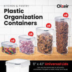 Oizeir Airtight Food Storage Containers Set - Air Tight With Lids - Pasta Flour Sugar Cereal - Storage Containers For Food (Clear-24 Pack)