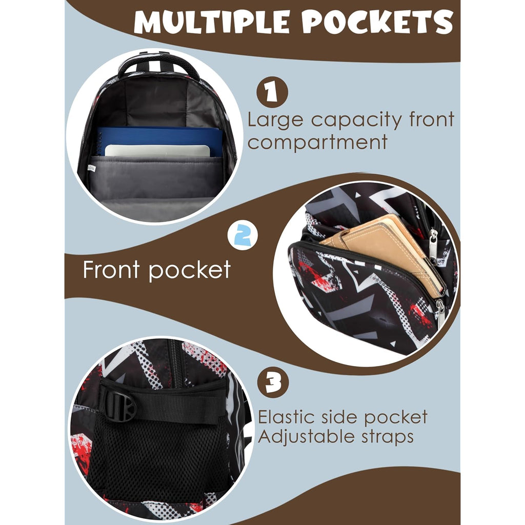 Kids Backpacks For Boys Girls 17 Inch Elementary Primary Middle School Bookbags With Laptop Compartment Back To School Bags For Childs Age 6-8 Mochilas Escolares Para Niños Niñas Dark Black