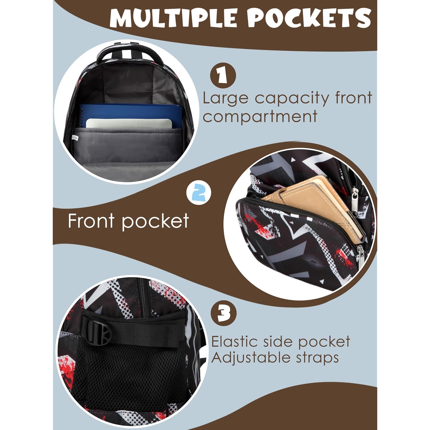 Kids Backpacks For Boys Girls 17 Inch Elementary Primary Middle School Bookbags With Laptop Compartment Back To School Bags For Childs Age 6-8 Mochilas Escolares Para Niños Niñas Dark Black