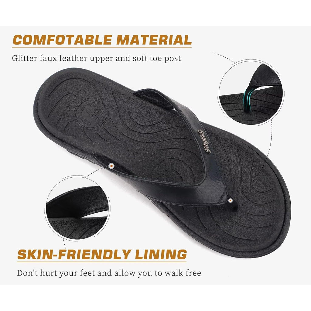 Womens Fashion Orthotic Flip Flops Ladies Slip On Lightweight Comfortable Thick Cushion Yoga Mat Thong Sandals With Plantar Fasciitis Arch Support