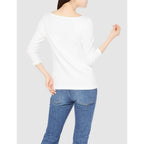 Women's Slim-Fit 3/4 Sleeve Boat Neck Cotton Modal Micro Rib T-Shirt