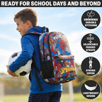Get Trend Marvel Spider-Man Kids Backpack, Boys Lightweight 18 Inch Book Bag, Padded Straps Travel School Bag Gifts For Boys (Multi Spiderman)