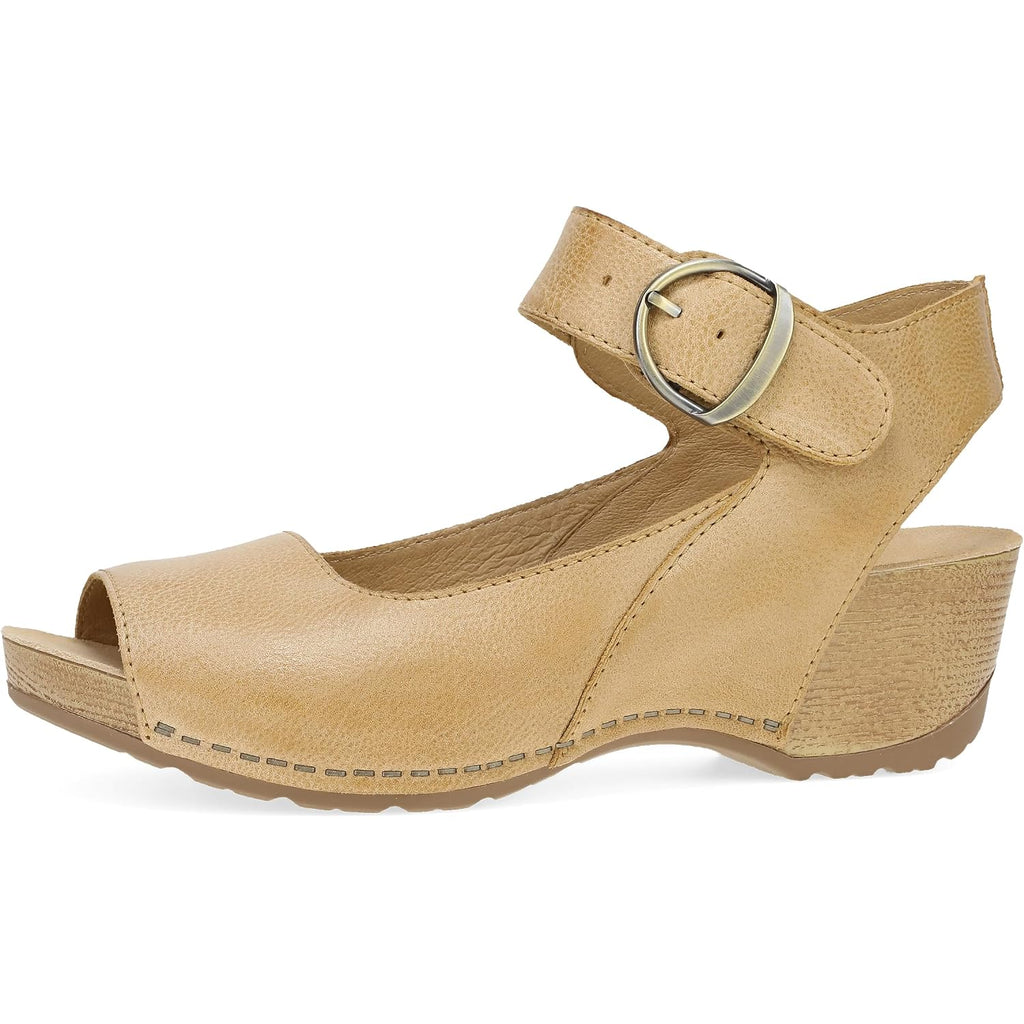 Dansko Tiana Slip-On Platform Sandal For Women – Cushioned, Contoured Footbed For All-Day Comfort And Support – Hook & Loop Strap With Buckle Detail – Lightweight Rubber Outsole