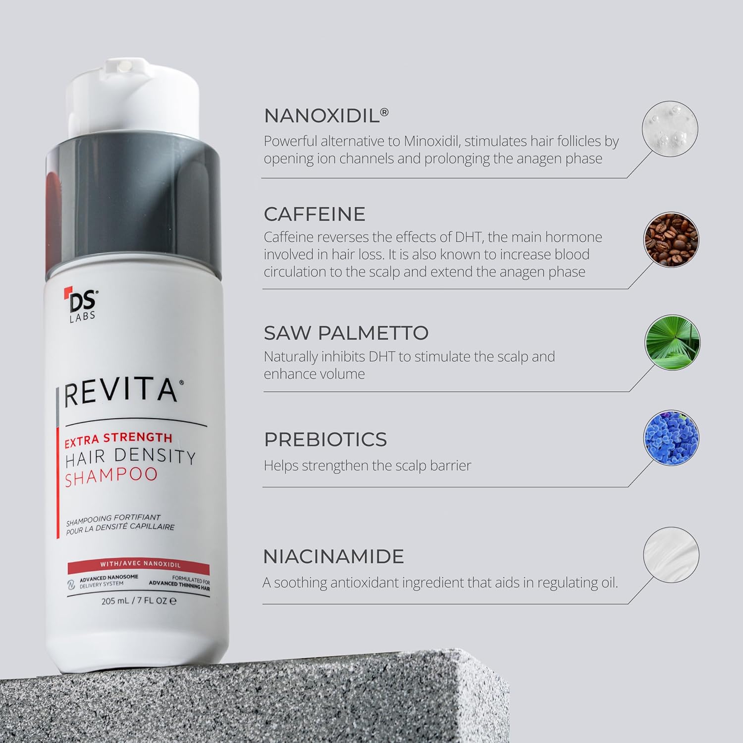 DS Labs Revita Extra Strength Shampoo, 205mL – Scalp First Cleanse for Fuller, Thicker Looking Hair, Lightweight Hydration, Sulfate Free, Color Safe, For Men & Women