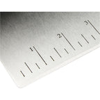 Amazon Basics Multi-Purpose Bench Scraper, Stainless Steel Dough Cutter With Measurement Marks, Dishwasher Safe, Non-Slip Contoured Grip, 6", Black, Silver