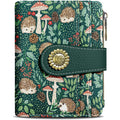 Kelvoris Cute Hedgehog Small Rfid Women Wallet Bifold Zipper Coin Pocket PU Leather Compact Cash Credit Card Holder Travel Wallet for Female Ladies Teen Girls 1 ID Window 10 Card Slots