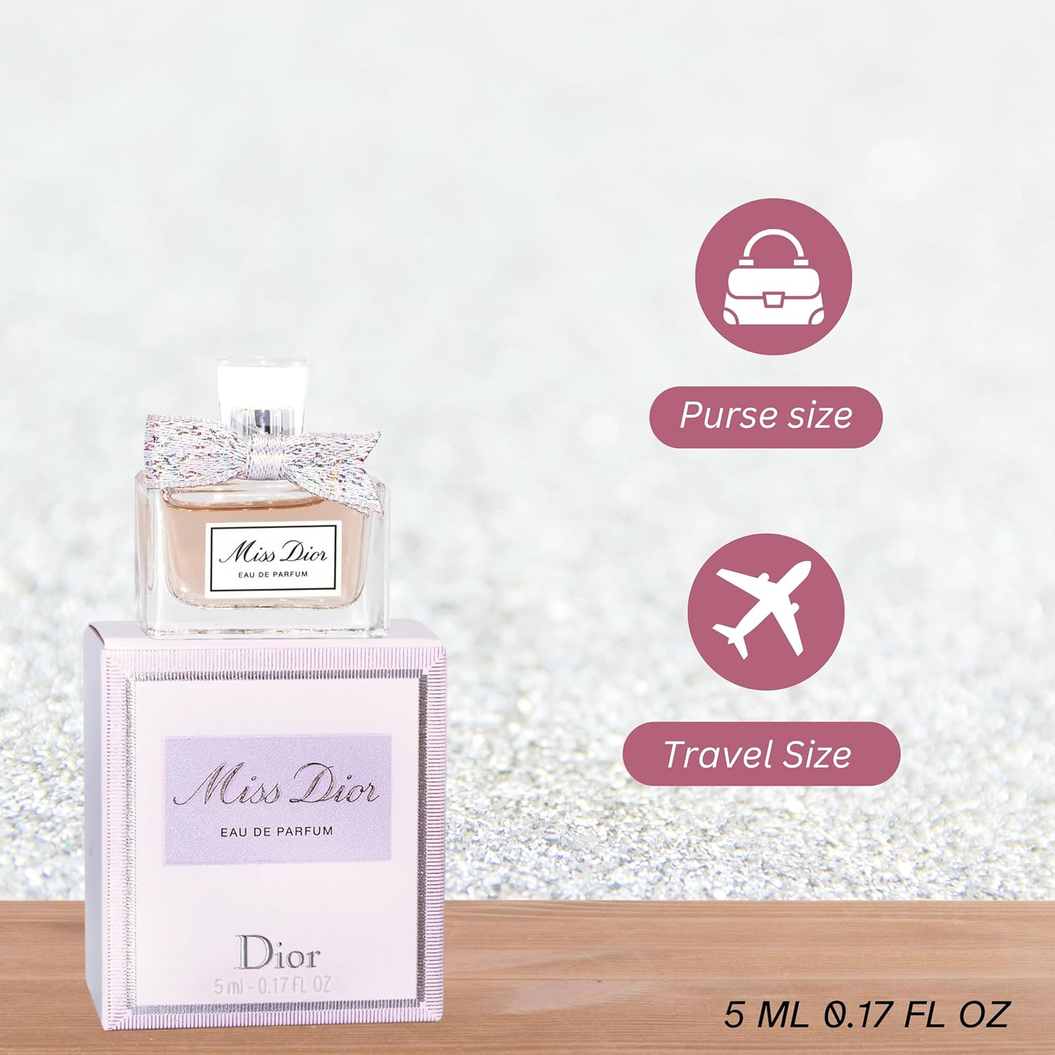 Miss Dior Eau de Parfum Mini Splash for Women, 0.17 Ounce