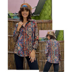 Zeagoo Button Down Shirts For Women Dressy Floral Printed Long Sleeve Blouse Business Casual Work Tops