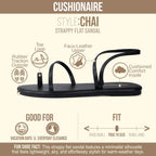 Cushionaire Chai Strappy Flip Flops For Women, Comfortable Casual Women Sandals With Memory Foam