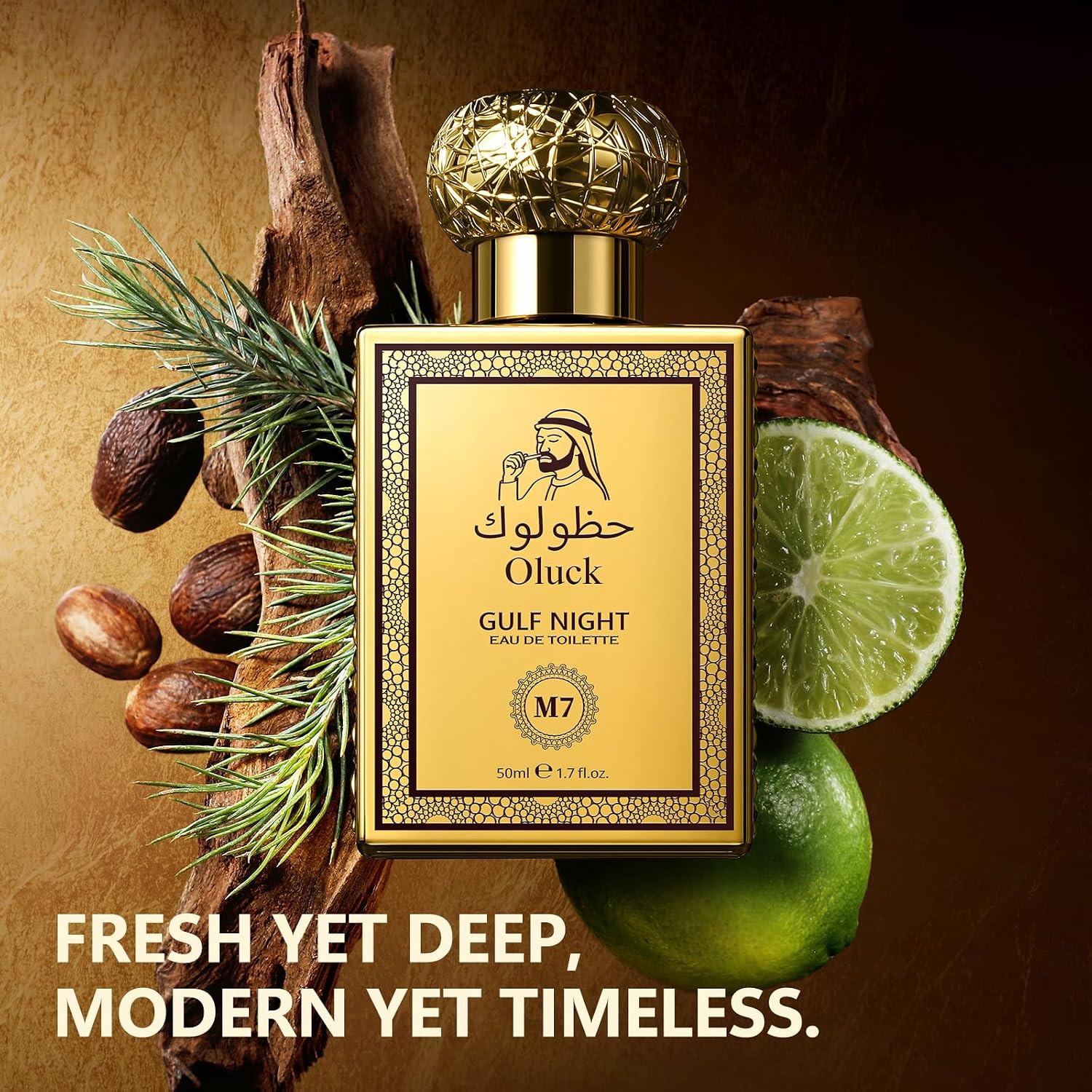 Gulf Night Perfume M7 Cologne For Women & Men, Lemon Pineapple Nutmeg Cedarwood Vanilla Notes, Middle Eastern Fragrance