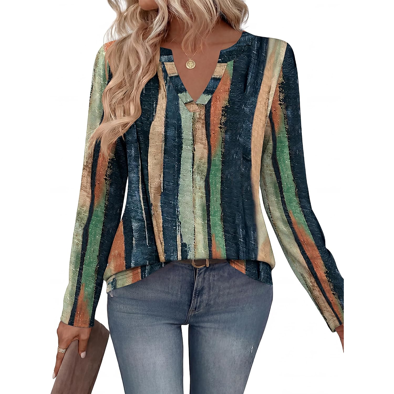 Zeagoo Womens Tops Long Sleeve V Neck Tee Shirts Cute Dressy Casual Clothing Business Work Blouse