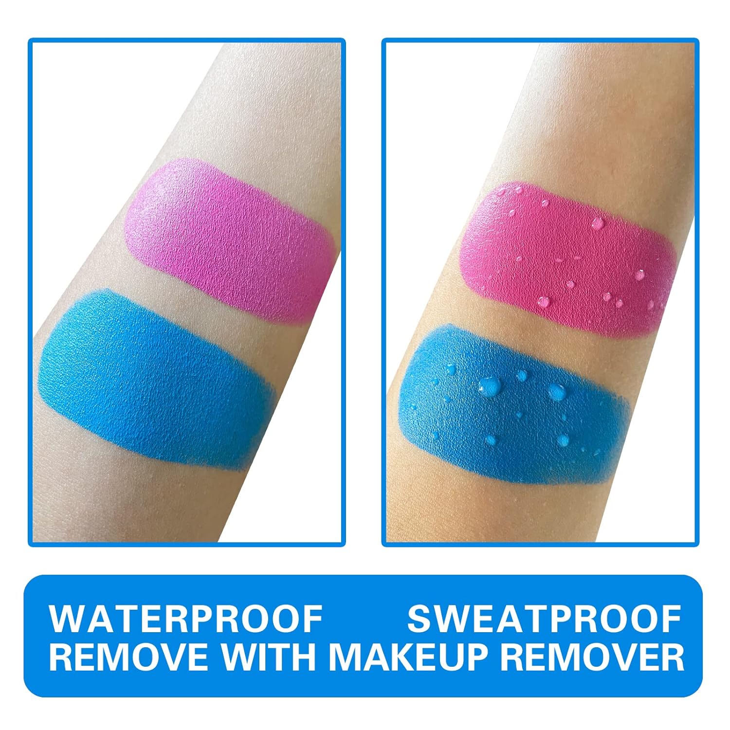MEICOLY Pink Face Body Paint Stick(1.06Oz),Waterproof Sweatproof Pink Eye Black Softball/Baseball/Football,Cream Body Paint,Blendable Face Paint for Halloween Special Effects SFX Makeup