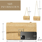 SWEETV CHUNLI Straw Purse Woven Beach Bag Summer Clutch Purse Boho Crossbody Bags for Women Small Raffia Shoulder Bag