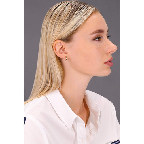 14k Yellow Gold Classic Shiny Polished Round Hoop Earrings, 2mm tube