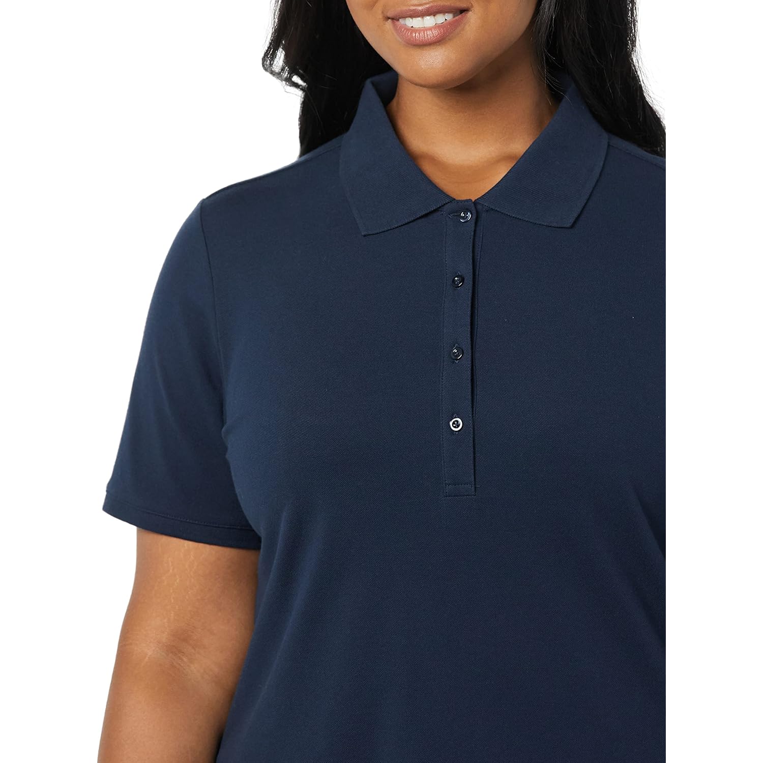 Women's Short-Sleeve Polo Shirt, Soft Stretch Cotton Jersey (Available in Plus Size)