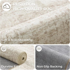 Rug Runners for Hallways Non Slip - 2x8 Runner Rug for Bedroom, Washable Runner with Rubber Backing, Soft Low-Pile Carpet for Kitchen, Laundry, Bathroom (2'x8', Beige/Ivory)