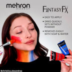 Mehron Makeup Fantasy F/X Water Based Face & Body Paint Black and White Face Paint Bundle