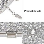 Womens Sparkly Rhinestone Crystal Glitter Clutch Purse Evening Handbag Shoulder Bag for Wedding Party Prom