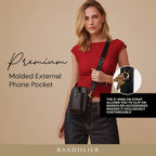 Bandolier Dillon Bag Crossbody | Stylish Pebble Leather Bag | Adjustable Strap, Exterior Slip Pocket | Bags for Women