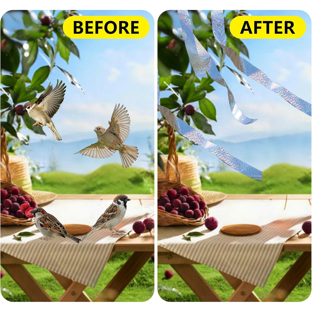 Bird Scare Reflective Tape, 262 Feet Per Roll, Double-Sided Reflective, For Repelling Sparrows And Woodpeckers, Suitable For Outdoor Use In Homes, Gardens, Farms, Orchards,Outdoor
