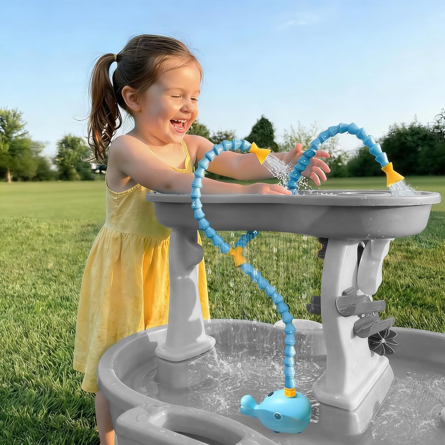Rechargeable Water Table Pump With Huge Water Output,Water Flow Rate Up To 8L/Min (2.11 Gpm),Kids Sand Water Play Pump,Whale-Shaped Design,Suitable For Most Water Table On The Market