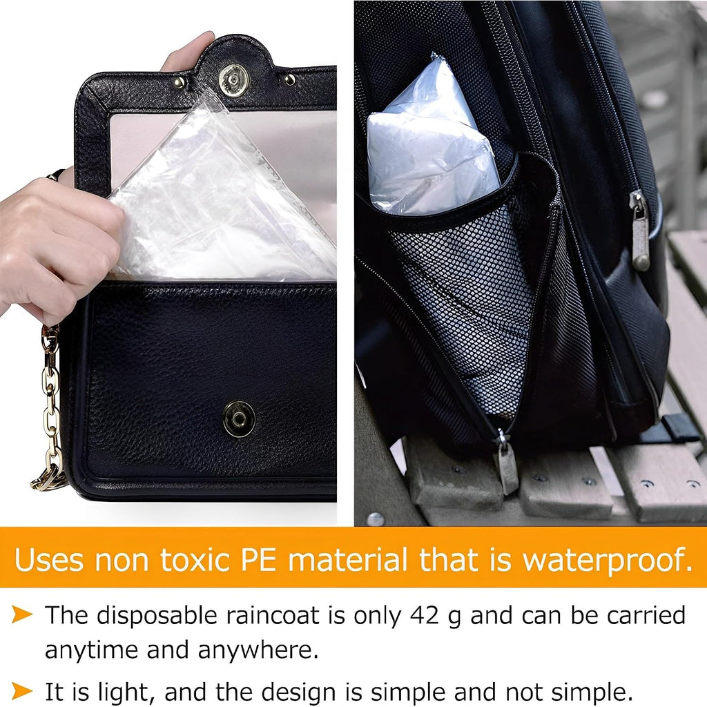 Rain Ponchos Disposable For Adults Women, Clear Family Pack Raincoats With Hood Sleeves For Disney Travel