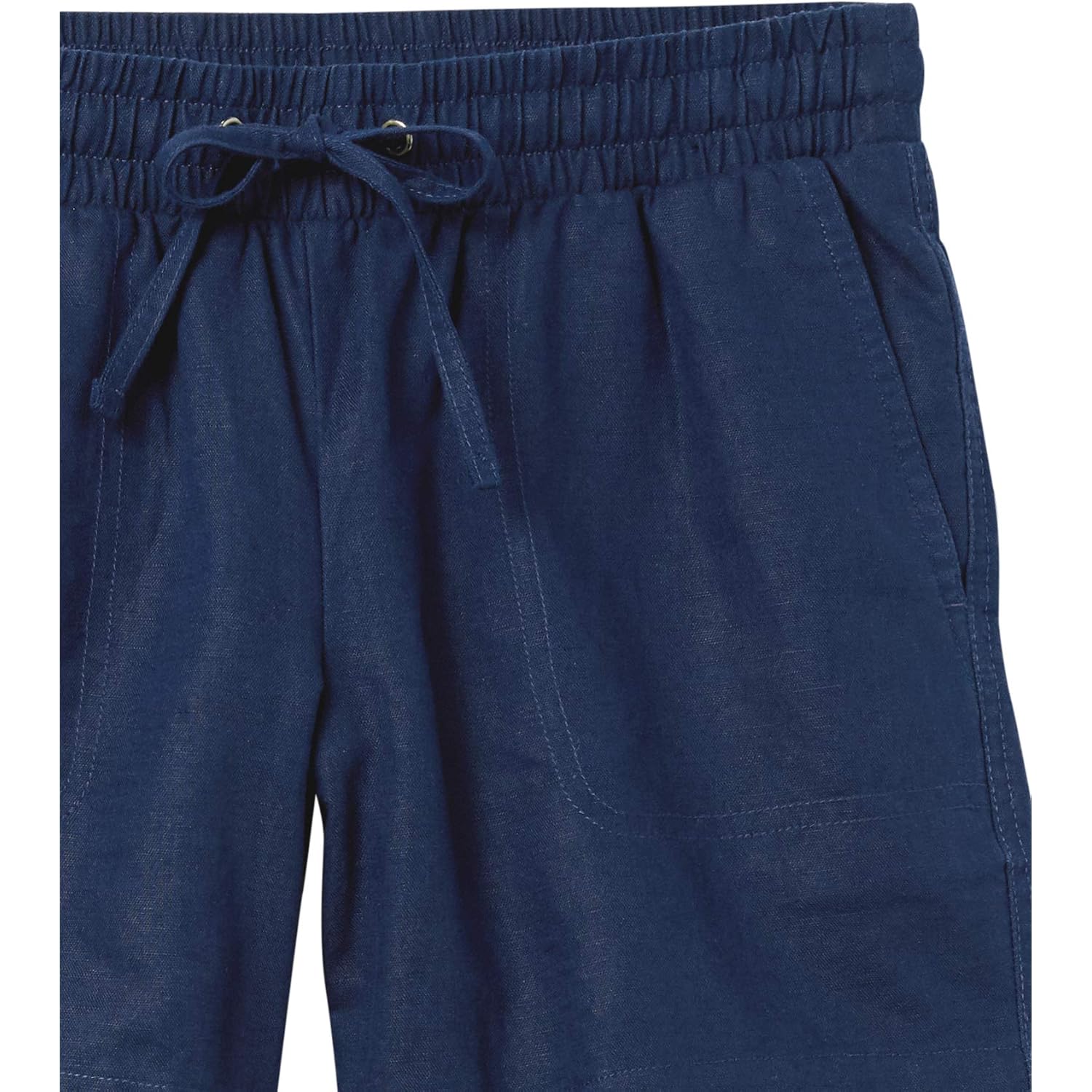 Women's 5" Inseam Drawstring Elastic Waist Linen Blend Summer Shorts