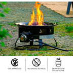 Outland Living Portable Propane Fire Pit, 19-Inch, 58,000 Btu Smokeless Gas Firebowl | Perfect For Camping, Patio, Backyard, Tailgating, Deck, Rv| Black 823 Standard
