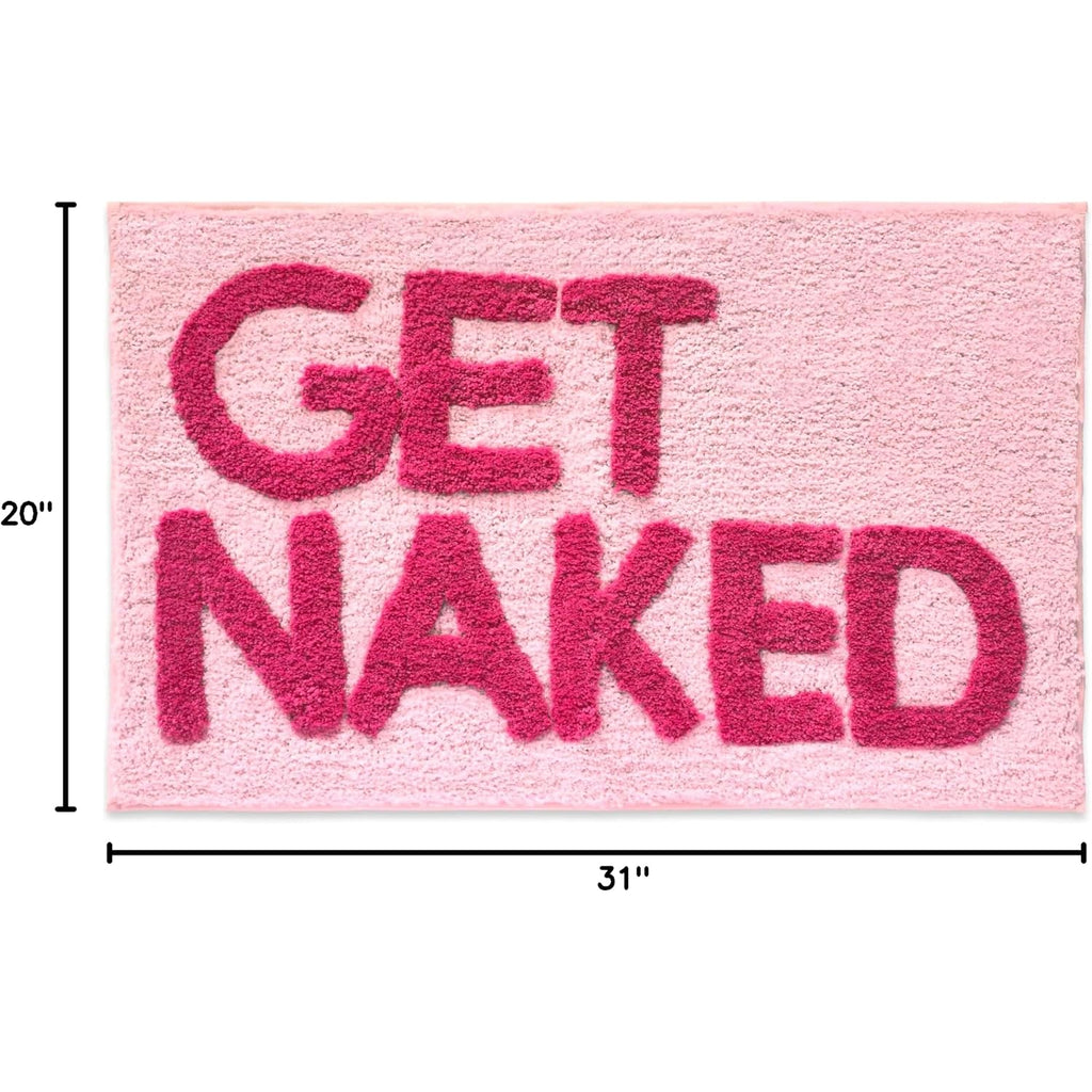 Get Naked Bath Mat Pink - Hot Pink Bathroom Rug, 31" X 20"