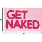 Get Naked Bath Mat Pink - Hot Pink Bathroom Rug, 31" X 20"