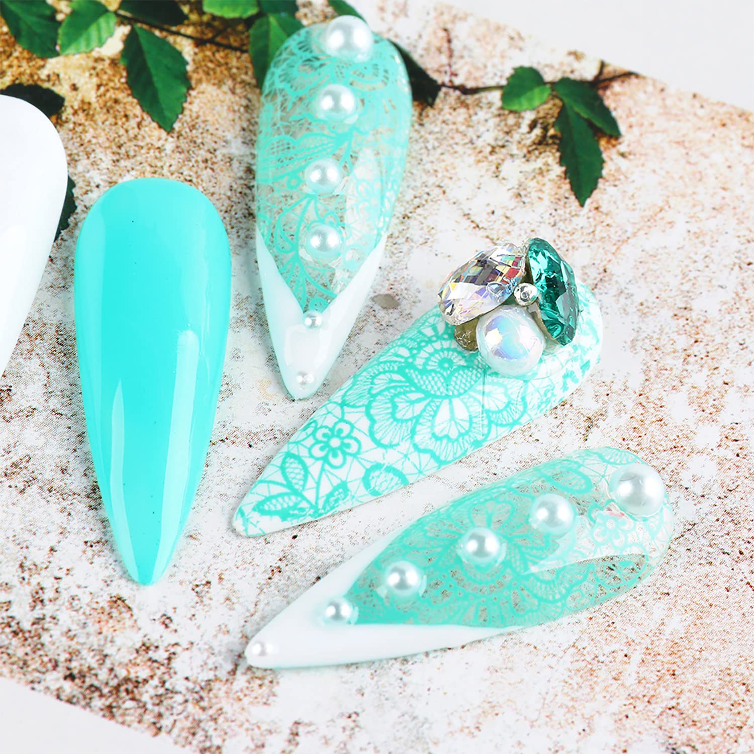 Lace Flower Nail Foil Transfer Stickers Nail Art Supplies, 10 Flowers Patterns Nail Foils Designs Western Floral Nail Art Decals for Acrylic Nails Polish Supplies DIY Fingernail Charms Decorations