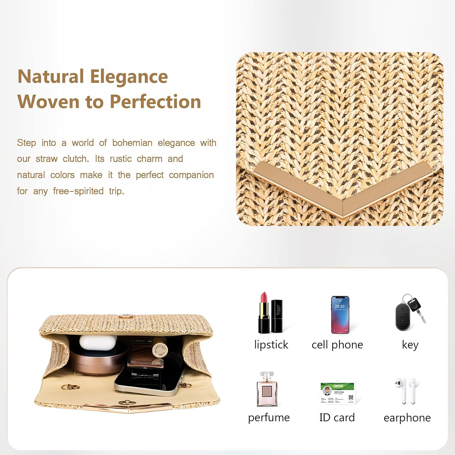 Larcenciel Clutch Purse For Women, Trendy Envelope Evening Handbag Party Bag & Chain For Wedding Prom Cocktail Night Vacation