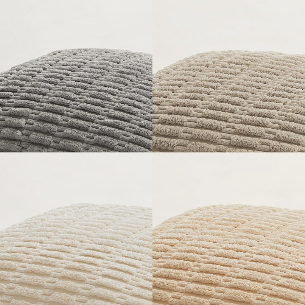 Fancy Homi 4 Packs Decorative Throw Pillow Covers for Living Room Couch Bed, Modern Farmhouse Boho Home Décor Accent Cushion Case, 18" x 18", Neutral