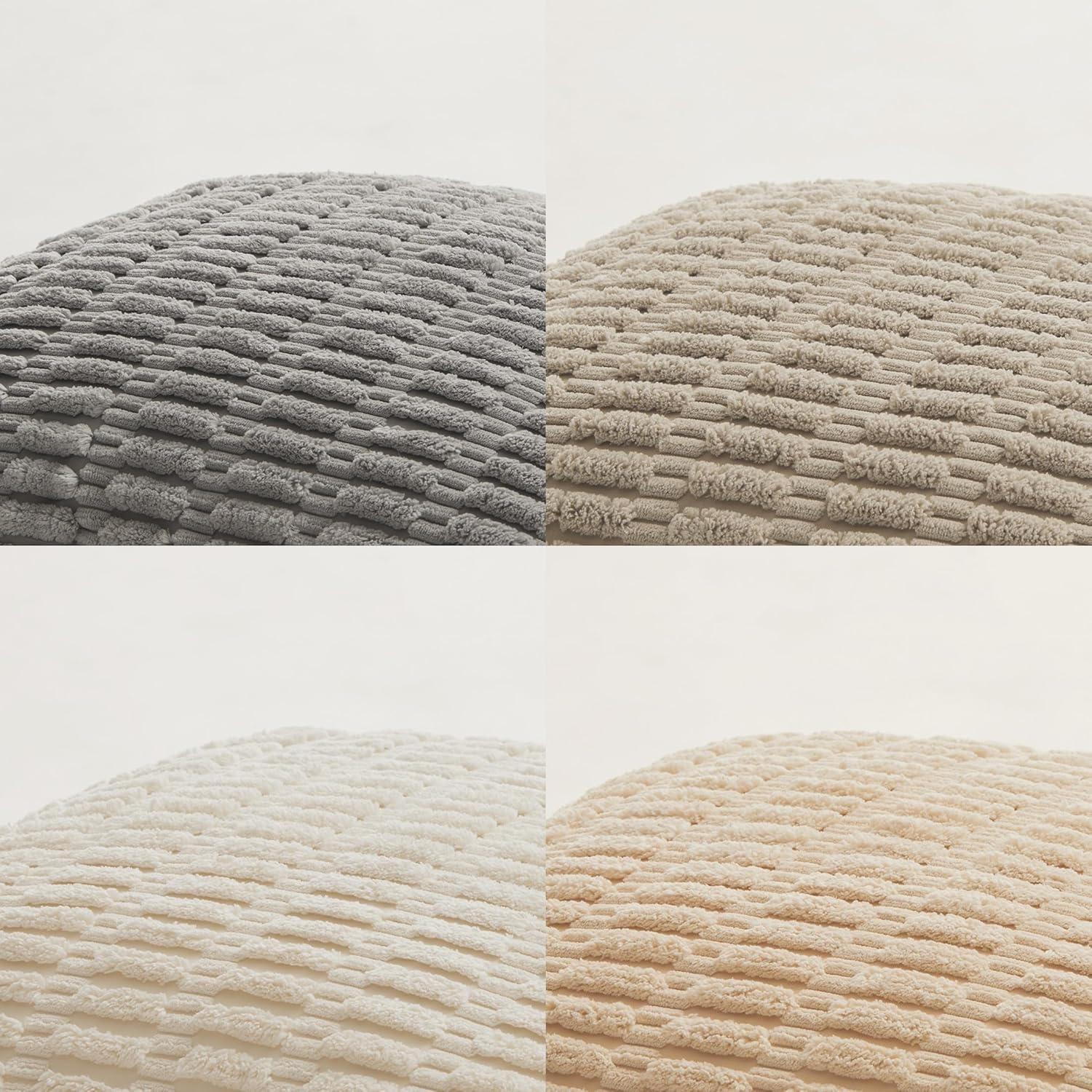 Fancy Homi 4 Packs Decorative Throw Pillow Covers for Living Room Couch Bed, Modern Farmhouse Boho Home Décor Accent Cushion Case, 18" x 18", Neutral