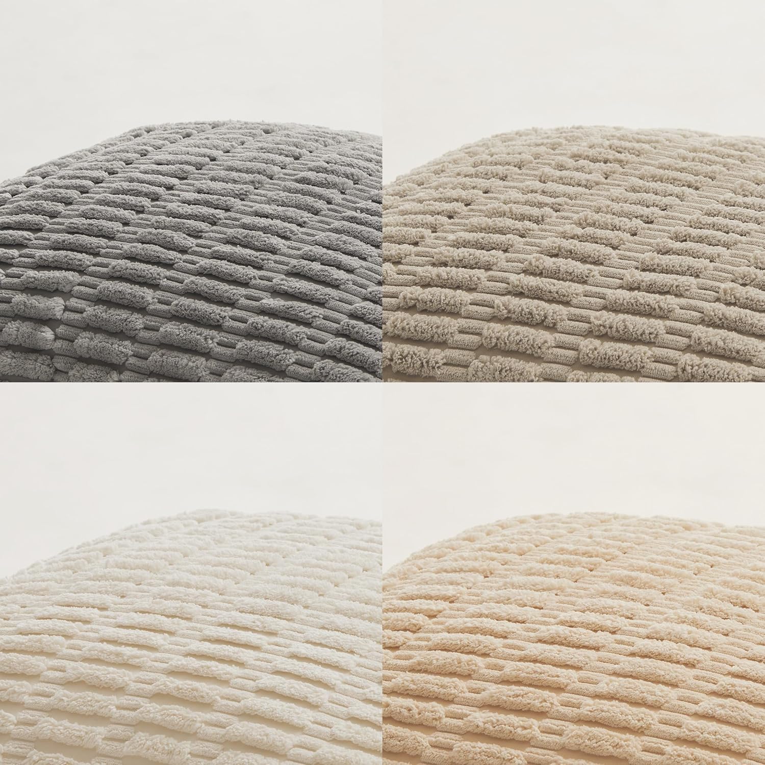 Fancy Homi 4 Packs Decorative Throw Pillow Covers For Living Room Couch Bed, Modern Farmhouse Boho Home Décor Accent Cushion Case, 18" X 18", Neutral