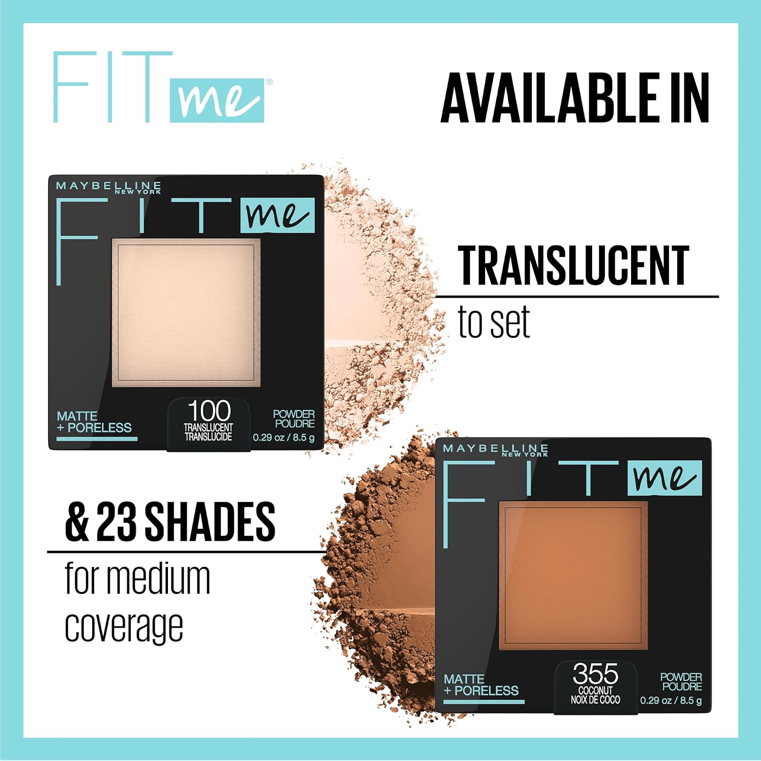 Maybelline Fit Me Matte + Poreless Pressed Face Powder Makeup & Setting Powder, Sun Beige, 1 Count