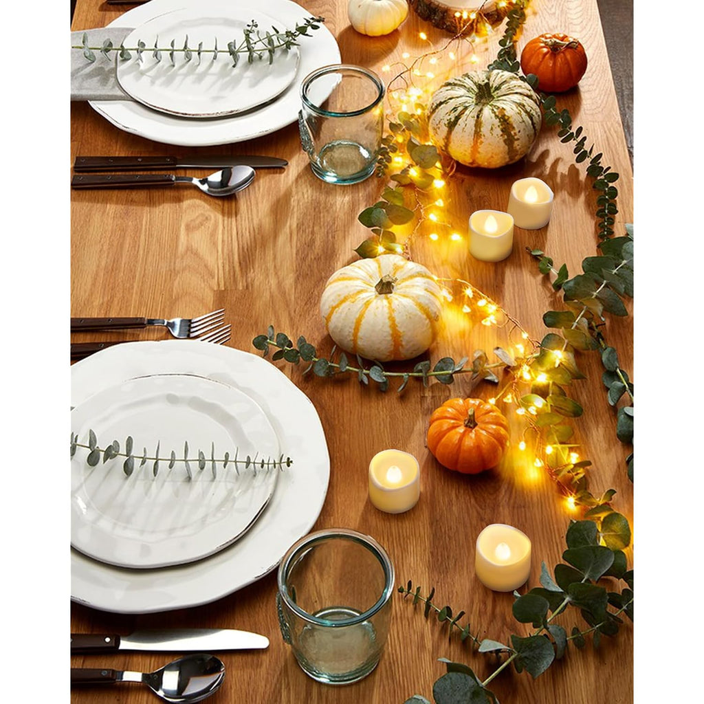 Homemory 24Pcs Flickering Flameless Candle Battery Operated, 200+Hours Fake Electric Led Tea Lights For Votive, Centerpiece Table Decorations, Wedding, Aniversary, Halloween, Christmas