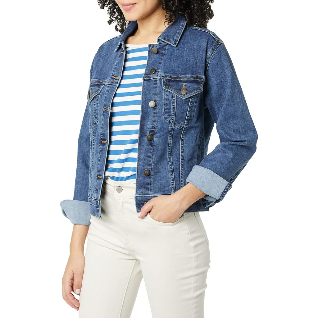 Amazon Essentials Women'S Regular-Fit Denim Jean Jacket (Available In Plus Size)