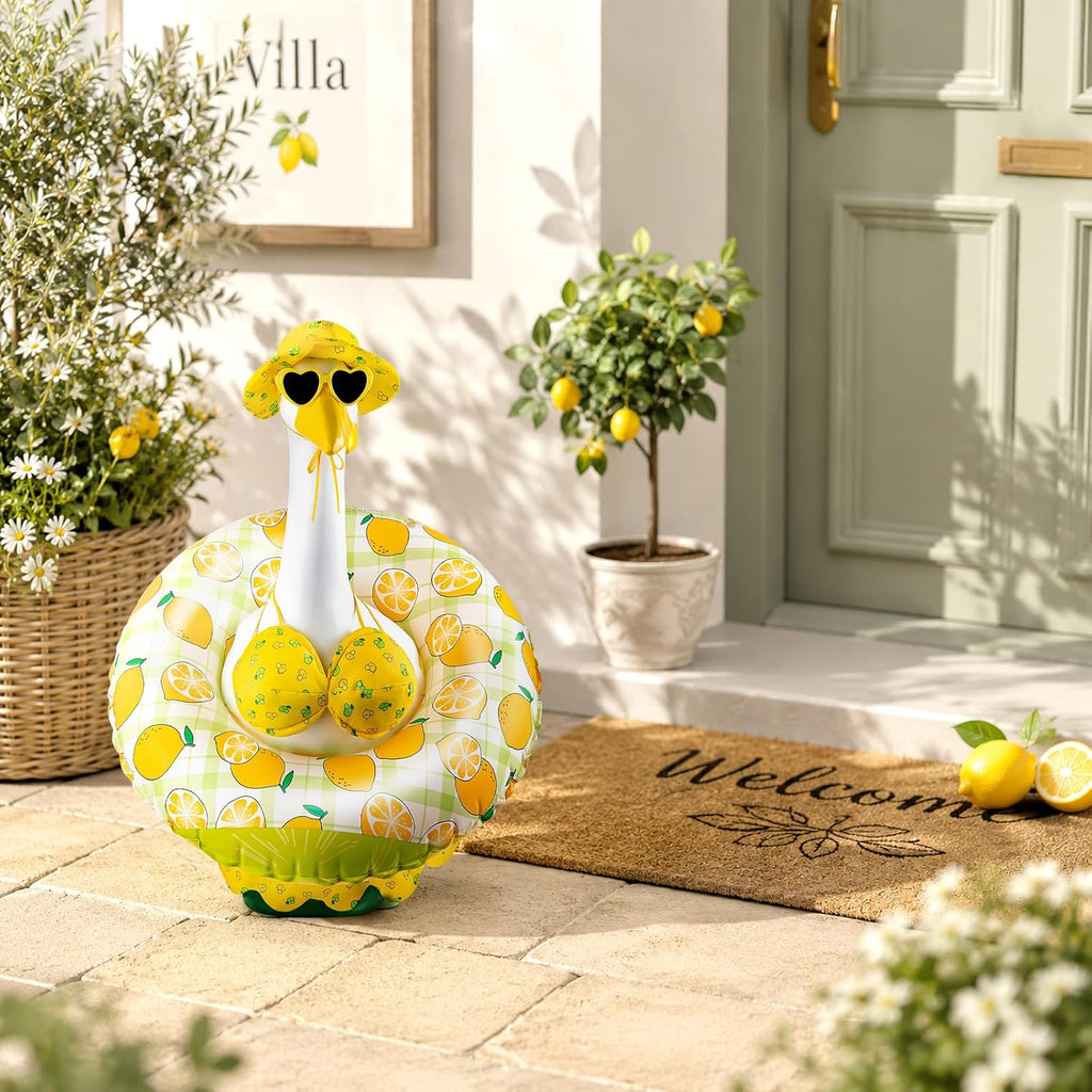 Porch Goose Summer Outfits 23 Inch - Hawaiian Bikini Lawn Goose Costume For Luau Party, Outdoor Garden Patio Yard Decor, Pool Party - Goose Clothes Durable Gift