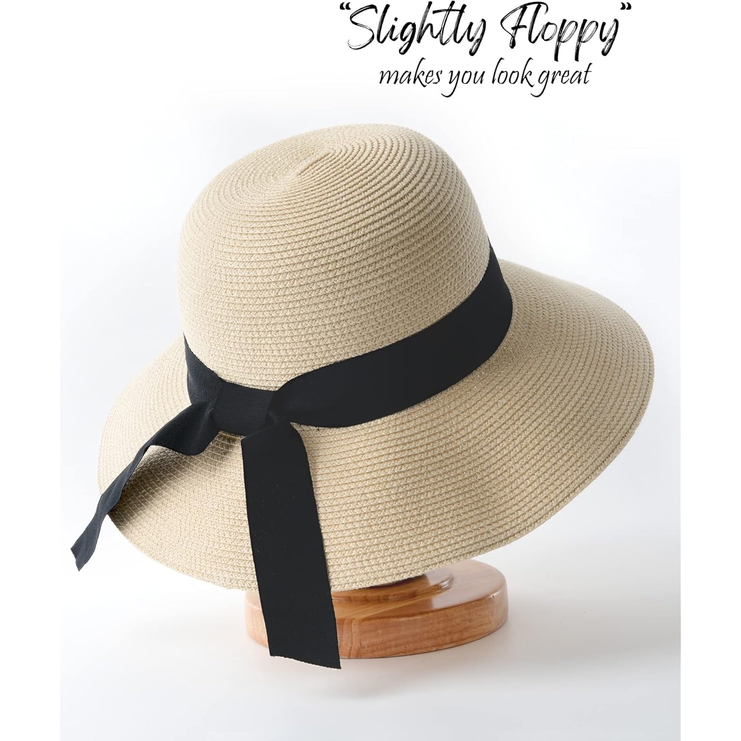 FURTALK Womens Beach Sun Straw Hat UV UPF 80+ Travel Foldable Brim Summer UV Hat