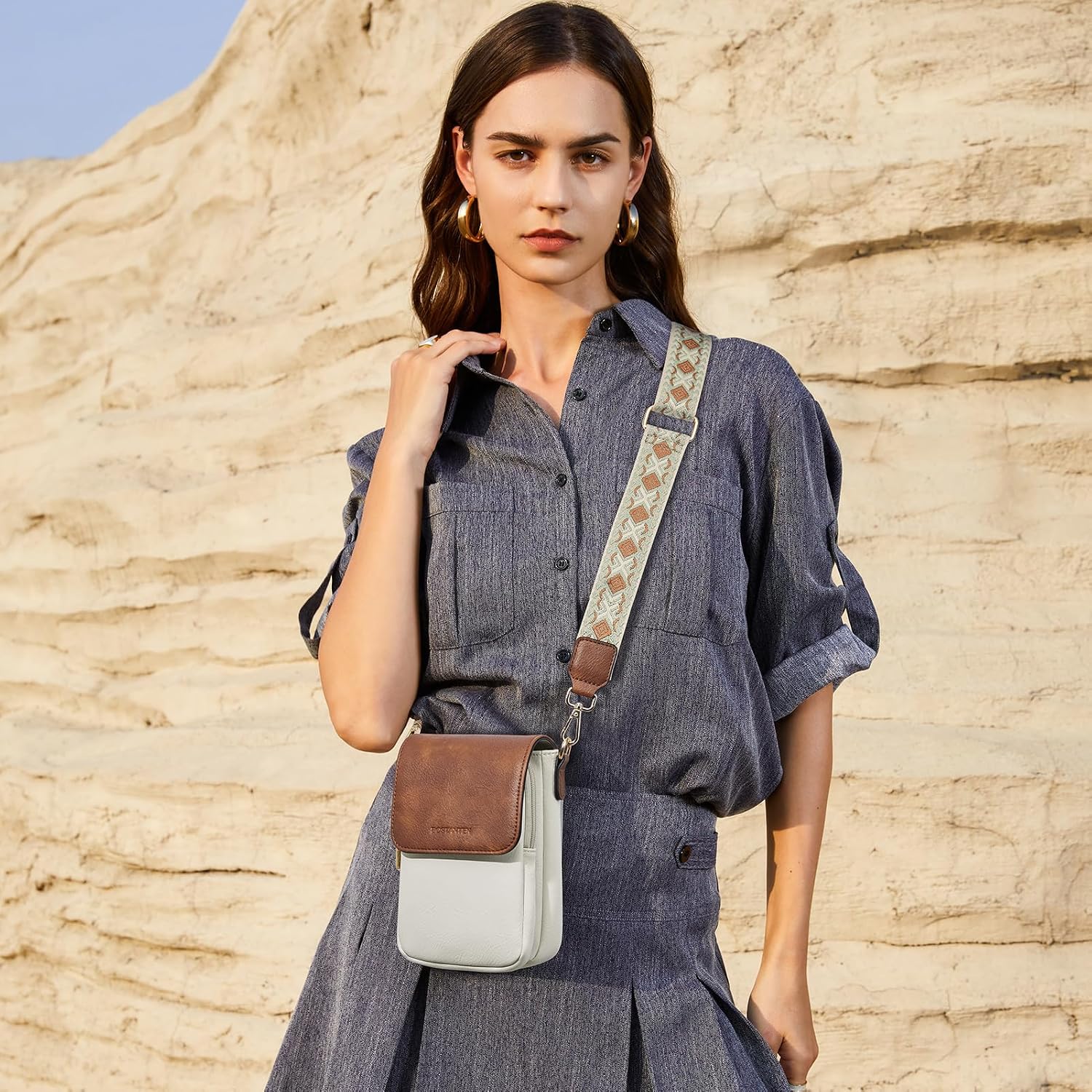 Bostanten Crossbody Bags For Women Cell Phone Purse Leather Wallet Handbags With Card Slots