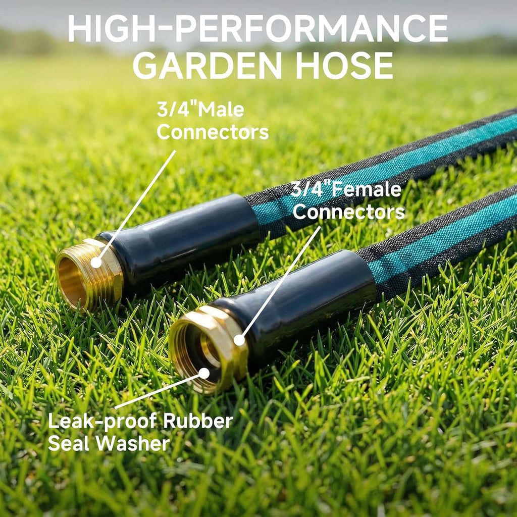 50Ft Lightweight Garden Hose – Kink-Resistant, Flexible, High-Pressure Hose For Outdoor Watering, Lawn Care, Garden, And Car Cleaning
