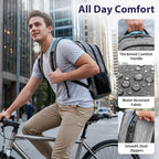 Matein Travel Laptop Backpack, 17 Inch Tsa Approved Carry On Work Bag | College School Bookbag With Trolley Sleeve, Large Business Computer Bag With Anti Theft Pocket, Grey Rucksack For Men Women