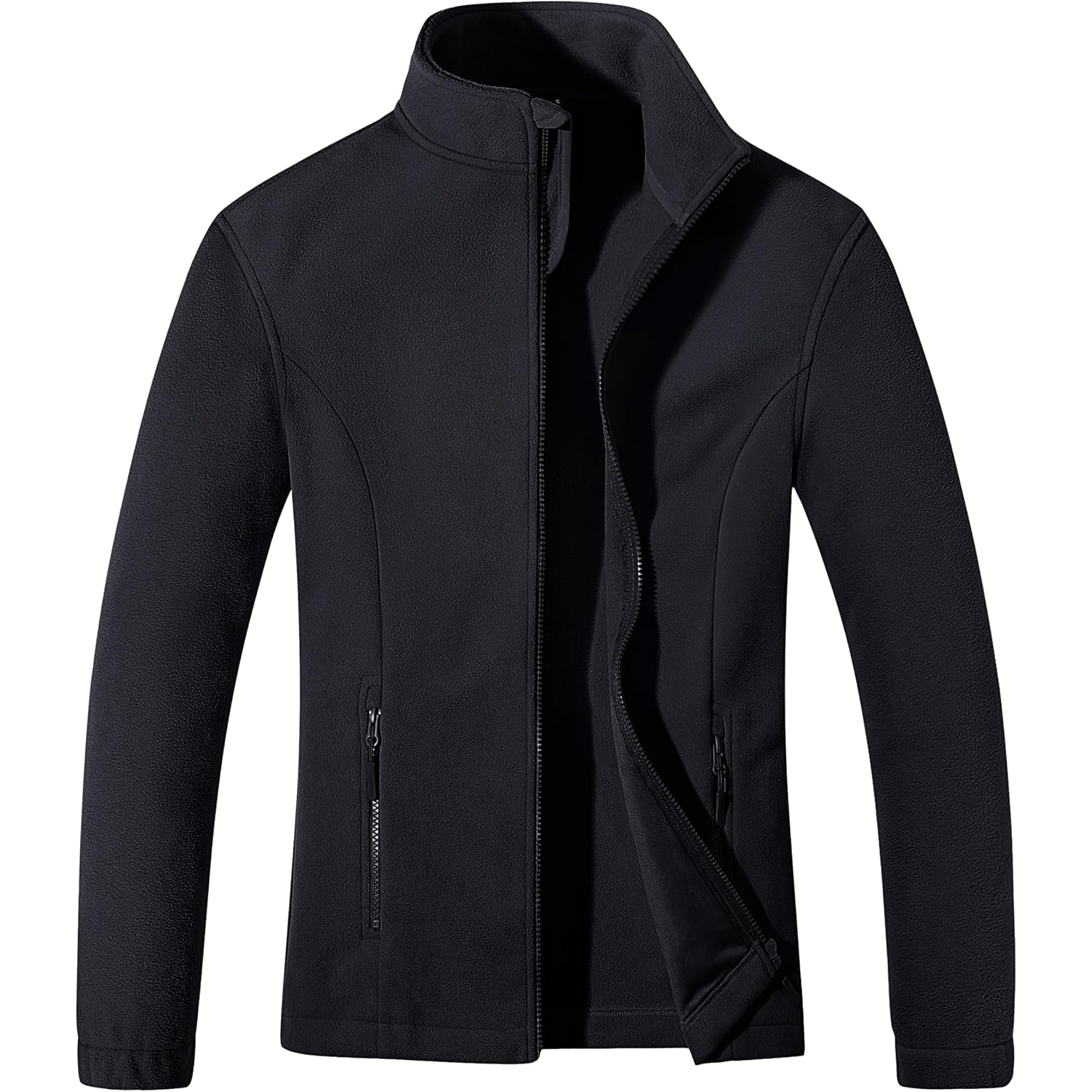 Magcomsen Women'S Fleece Jacket Zip Up Coat Lightweight Soft Warm Long Sleeve Jackets With Pockets For Winter