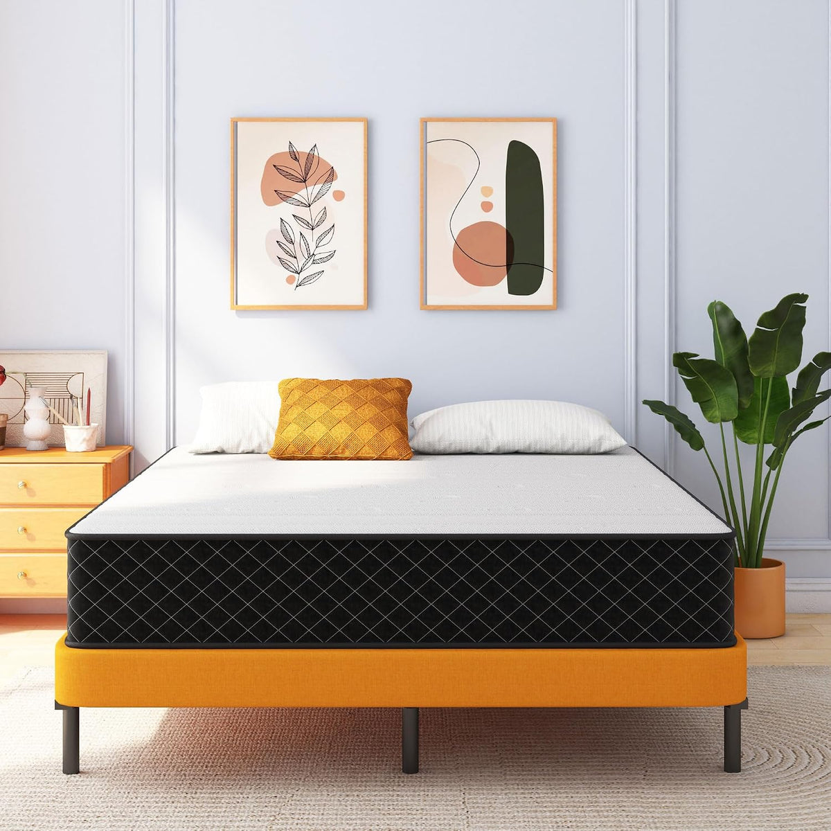 Swbvs Double Mattress,12 Inch Full Size Hybrid Mattresses, Full Bed Matress In A Box, Pressure Relief & Fiberglass Free, Firm Mattress Double Size
