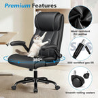 Ergonomic Office Chair, High Back Executive Leather Desk Chair