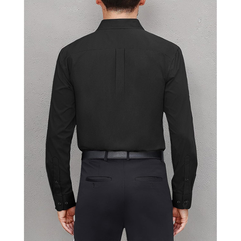 J.Ver Men'S Dress Shirts Stretch Stain Shield Long Sleeve Solid Formal Shirt Business Casual Button Down Shirts