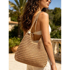 Straw Bags For Women, Large Woven Tote Bag, Summer Beach Shoulder Bag, Hobo Handbag For Vacation, Travel Casual Purse
