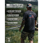 Nine Line Old Glory Flag Schematic T-Shirt For Men, Patriotic American Flag Freedom Shirt, Usa Made Veteran Owned Apparel